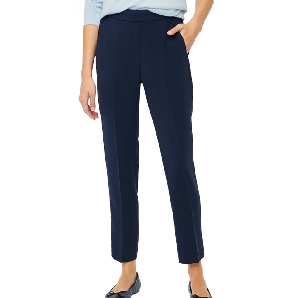 J.Crew Women's Black Tapered Cropped Elastic Waist Pants Black Sz 6